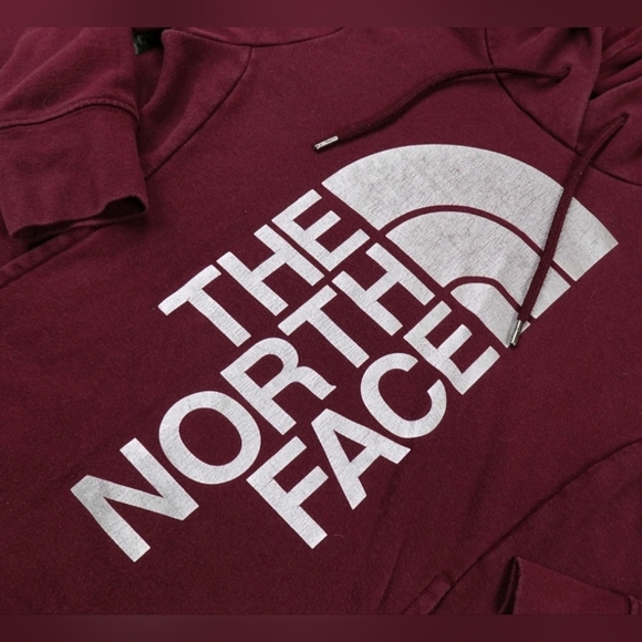 North Face Sweater Womens Medium Maroon Outdoors Sweatshirt Hoodie Hoody - Picture 2 of 5